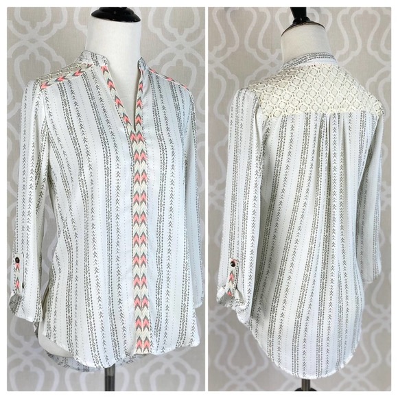 Altar'd State Tops - Altar'd State Tribal Chiffon V-neck Top